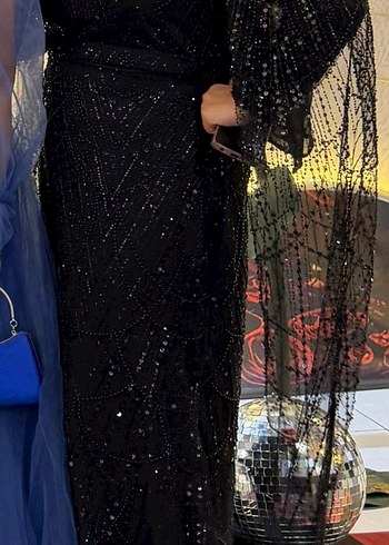 Siyah Uzun Abiye Elbise - Gotik Tarz - Görsel 4