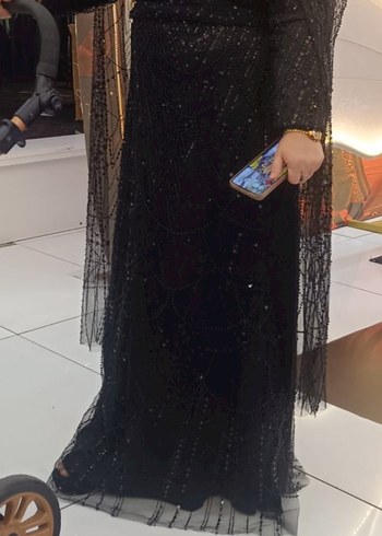 Siyah Uzun Abiye Elbise - Gotik Tarz - Görsel 5