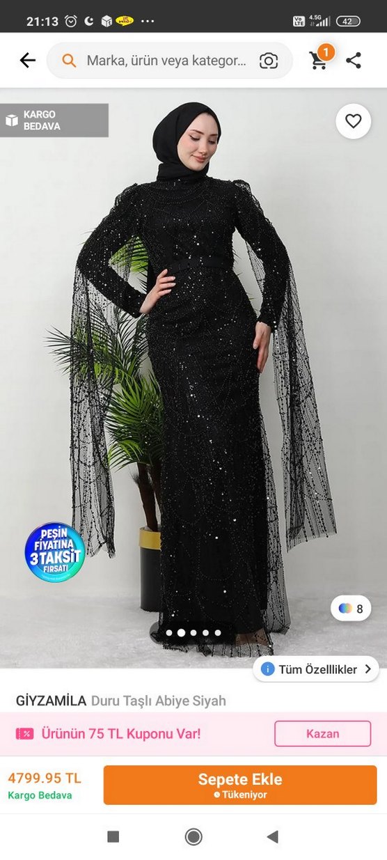 Siyah Uzun Abiye Elbise - Gotik Tarz - Görsel 3