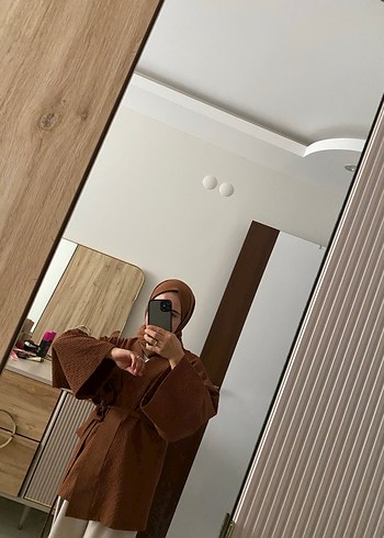 Diğer Kadın Kahverengi Keten Midi Kimono