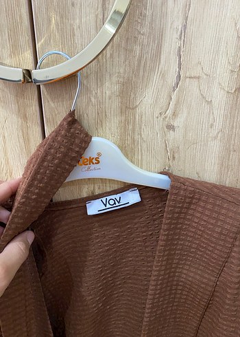 universal Beden kahverengi Renk Kadın Kahverengi Keten Midi Kimono
