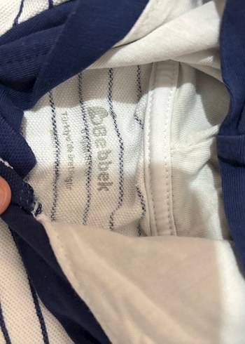 Çizgili Kapüşonlu Bebek Tulum - Görsel 2