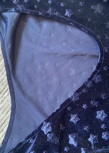 Lacivert Midi Kadife Elbise - Görsel 3