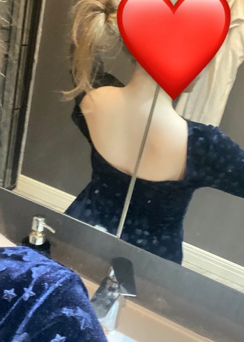 Lacivert Midi Kadife Elbise - Görsel 5