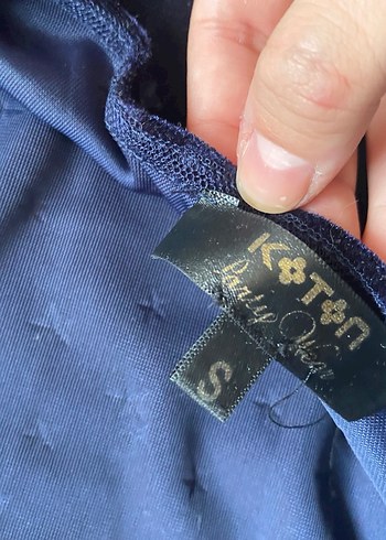 Lacivert Midi Kadife Elbise - Görsel 4