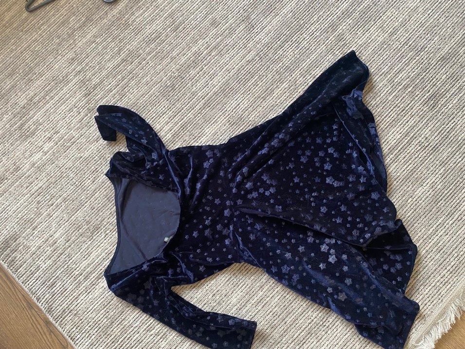 Lacivert Midi Kadife Elbise - Görsel 2