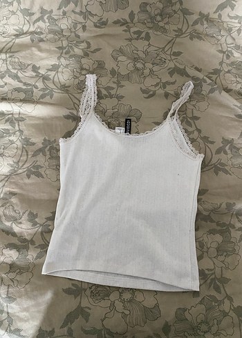 Dantel Detaylı Beyaz Kadın Atlet - Görsel 3