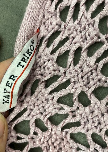 Pembe V Yaka Dantel Detaylı Kadın Triko - Görsel 2