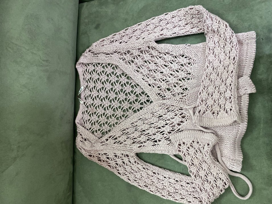 Pembe V Yaka Dantel Detaylı Kadın Triko - Görsel 3