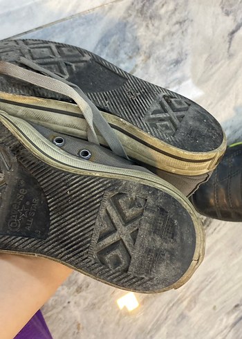 Gri Grunge Punk Kadın Sneakers - Görsel 3