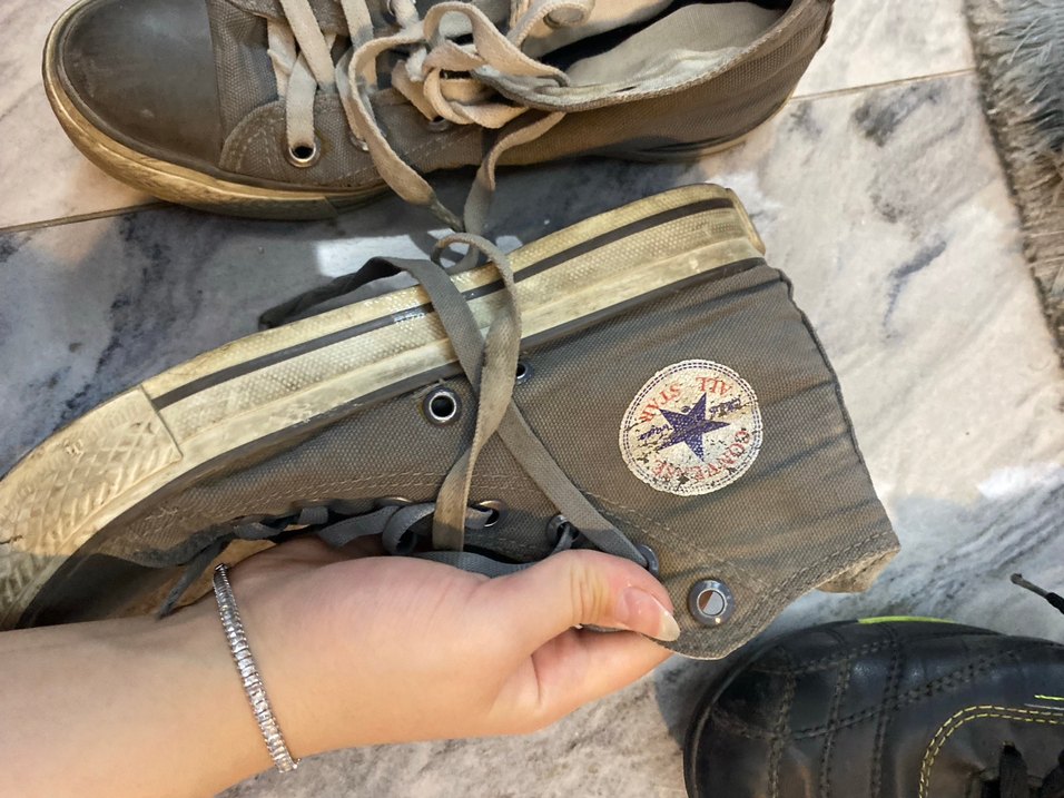 Gri Grunge Punk Kadın Sneakers - Görsel 2