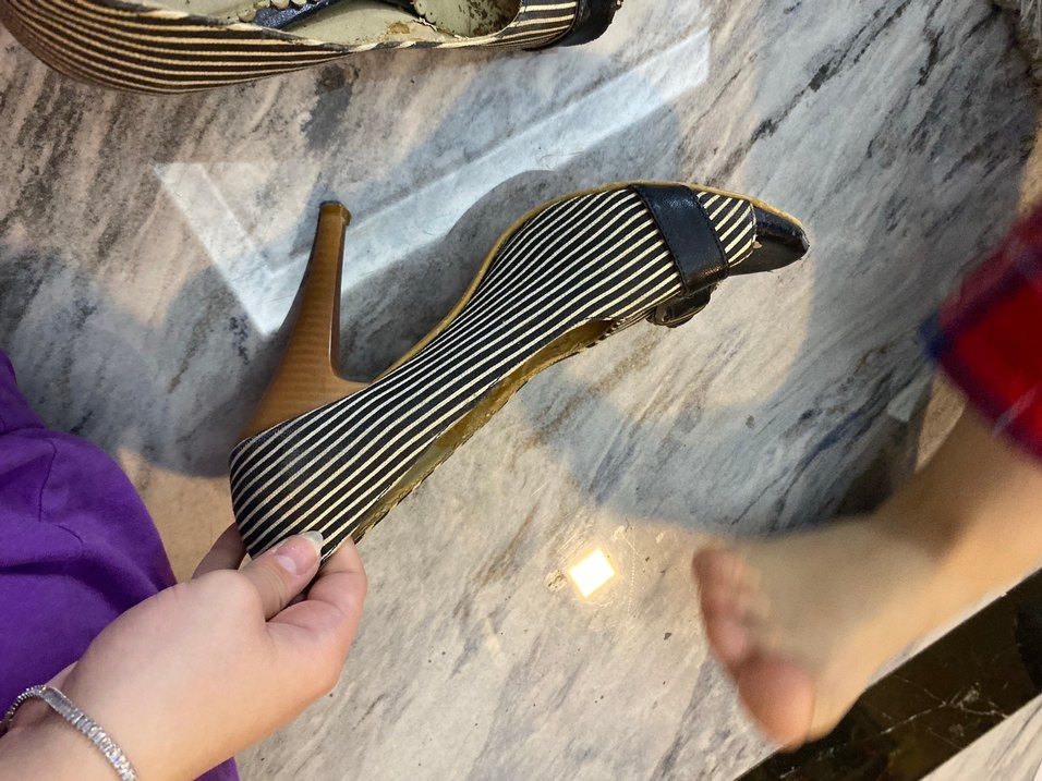 Tokalı Kahverengi Desenli Dolgu Topuklu Kadın Stiletto - Görsel 4