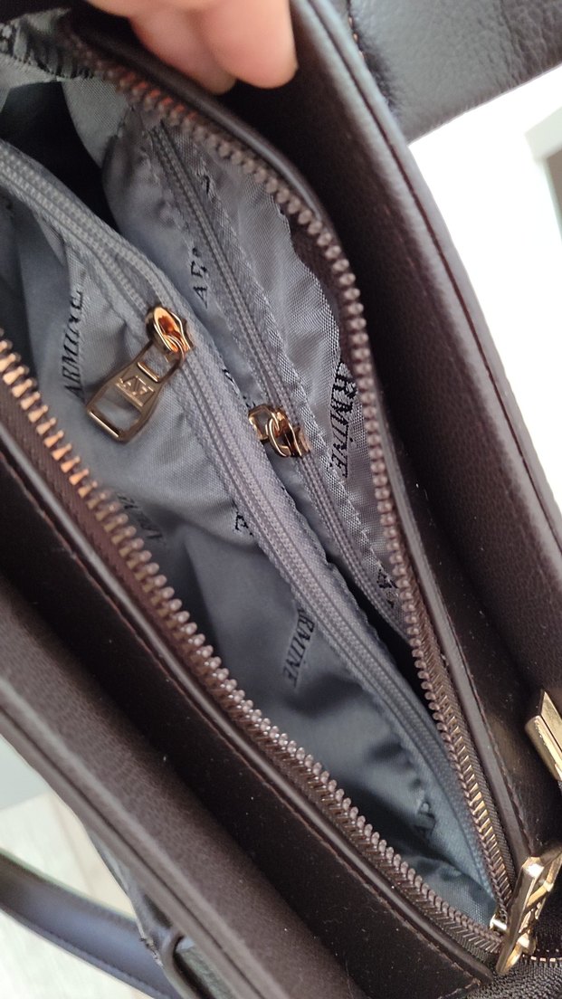 Kahverengi Baskılı Deri Kadın Çanta - Görsel 5