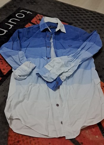 s Beden Mavi Kısa Kollu Denim Erkek Gömlek