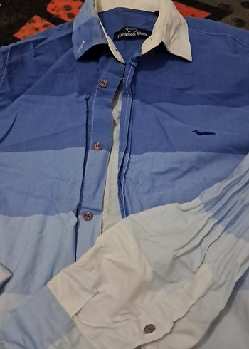 Diğer Mavi Kısa Kollu Denim Erkek Gömlek