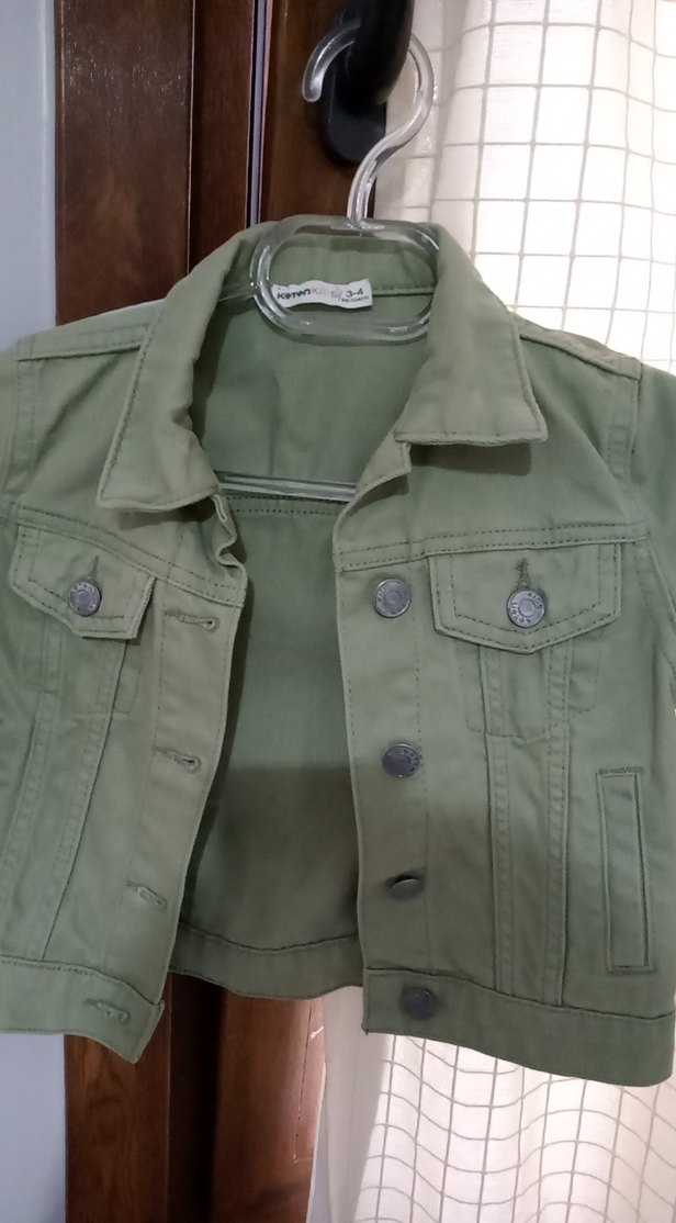 Çocuk Haki Düğmeli Ceket - Görsel 2