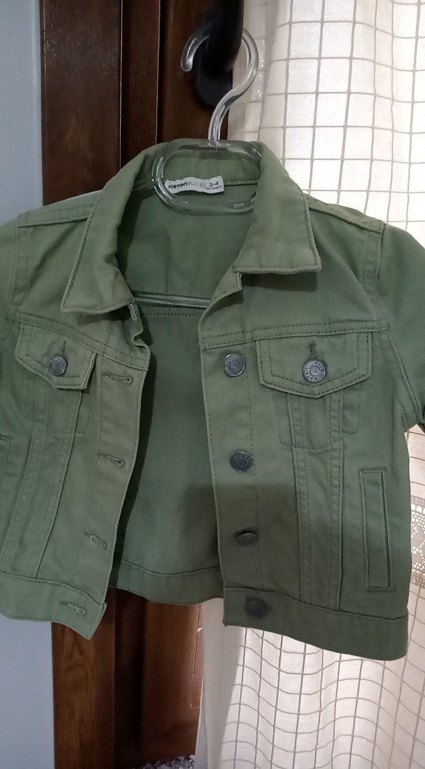 Çocuk Haki Düğmeli Ceket - Görsel 3