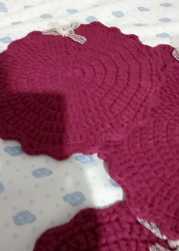 Bordo Bohem Yuvarlak El Örgüsü supla - Görsel 3