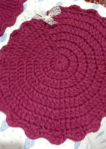 Bordo Bohem Yuvarlak El Örgüsü supla - Görsel 4