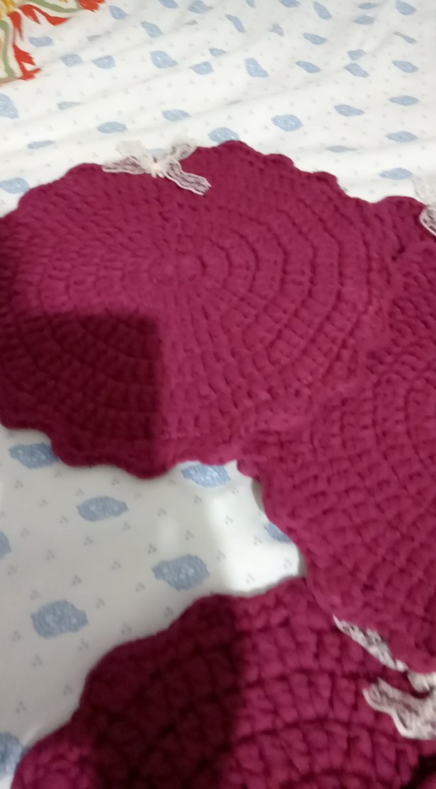 Bordo Bohem Yuvarlak El Örgüsü supla - Görsel 3