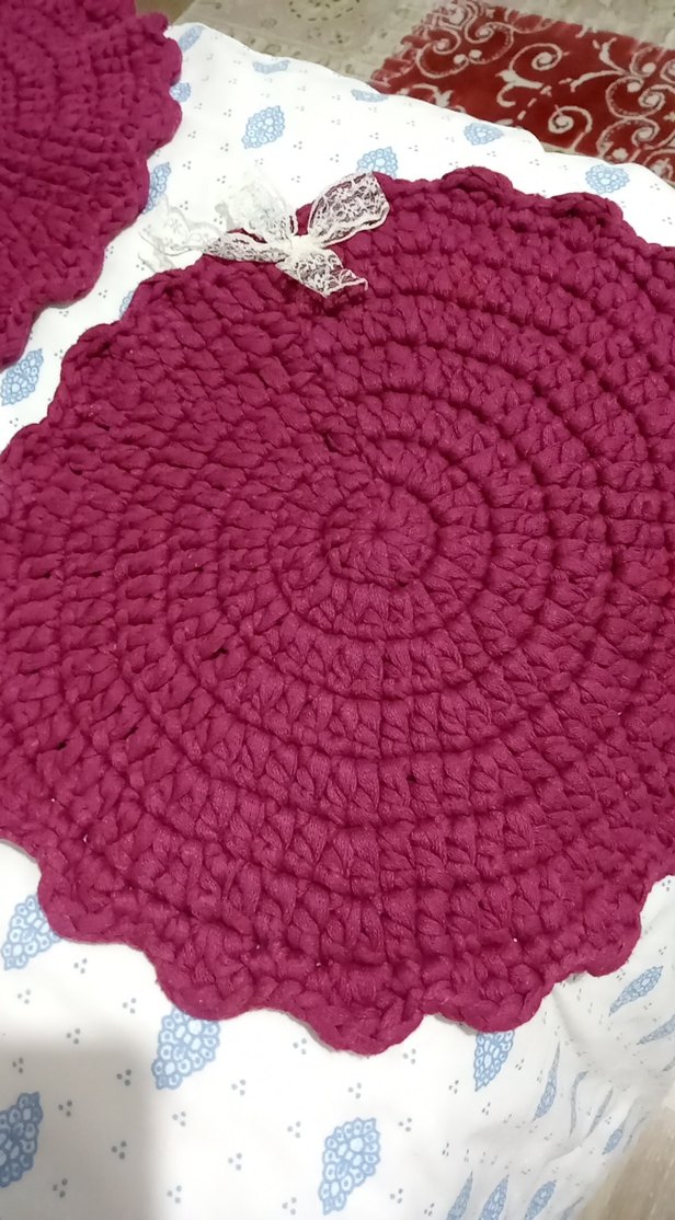 Bordo Bohem Yuvarlak El Örgüsü supla - Görsel 4