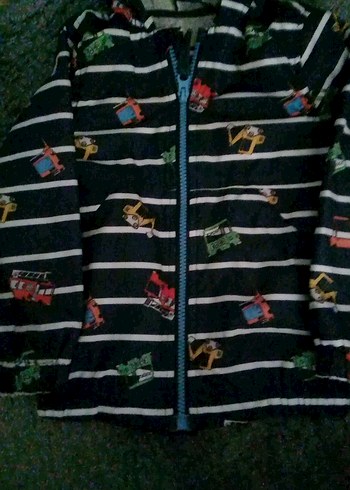 Kapüşonlu Baskılı Erkek Çocuk Yağmurluk - Görsel 2