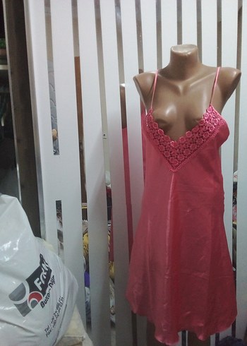 Pembe Askılı Midi Bohem Gecelik