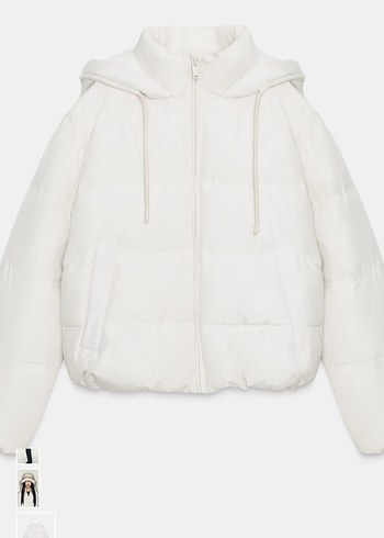 Zara Beyaz Kadın Kışlık Mont - Görsel 12