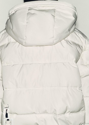 Zara Beyaz Kadın Kışlık Mont - Görsel 11