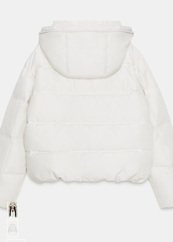 Zara Beyaz Kadın Kışlık Mont - Görsel 13