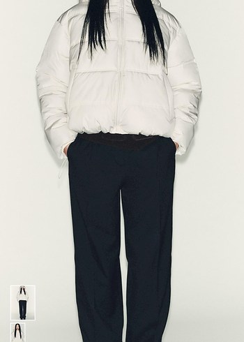 Zara Beyaz Kadın Kışlık Mont - Görsel 8