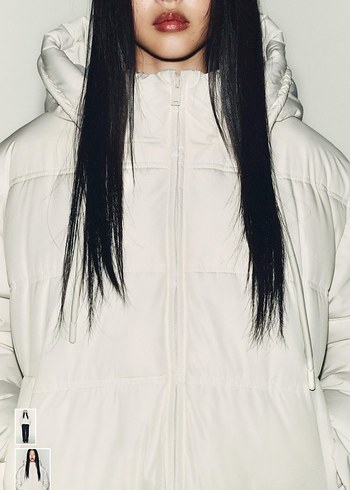 Zara Beyaz Kadın Kışlık Mont - Görsel 9