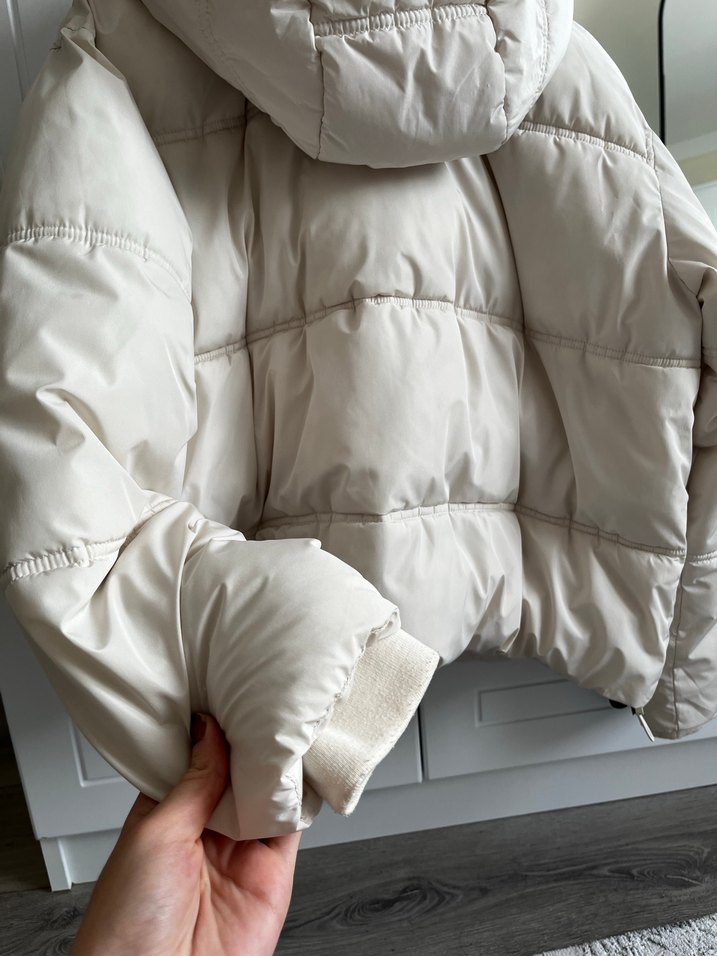 Zara Beyaz Kadın Kışlık Mont - Görsel 5