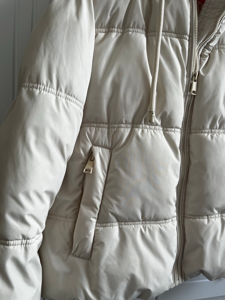 Zara Beyaz Kadın Kışlık Mont - Görsel 3