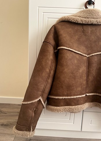 Kahverengi Kürklü Süet Kadın Ceket - Görsel 6