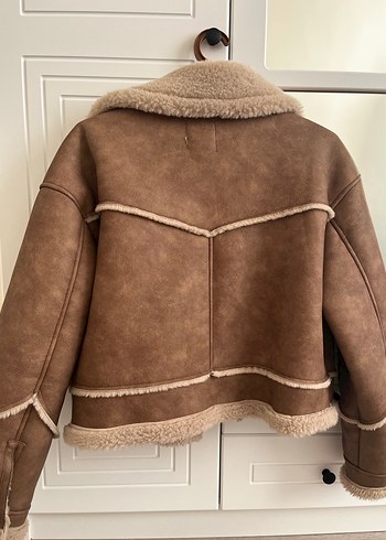 Kahverengi Kürklü Süet Kadın Ceket - Görsel 5