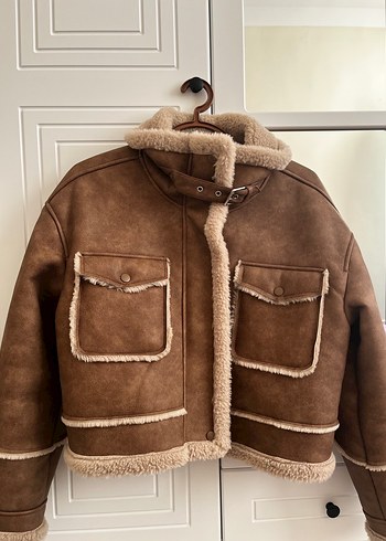 Kahverengi Kürklü Süet Kadın Ceket - Görsel 2
