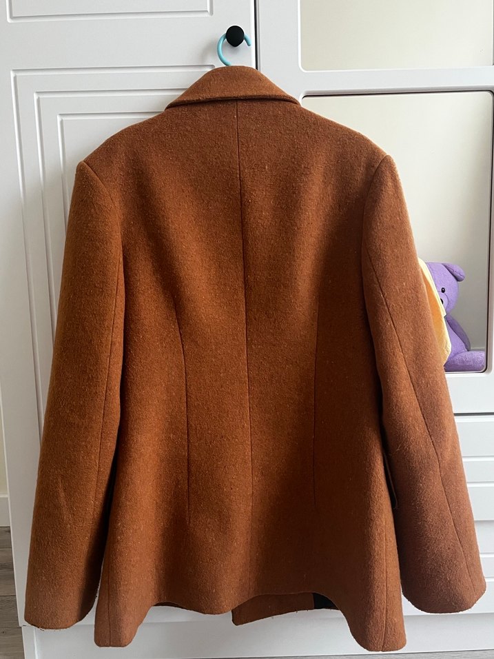 Vatkalı- Kaşe Kahverengi Blazer - Görsel 2