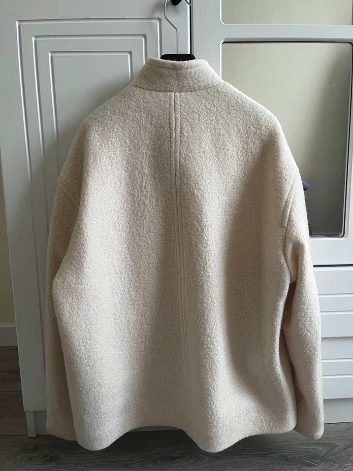 Mango yüksek yaka Yün Ceket - Görsel 5