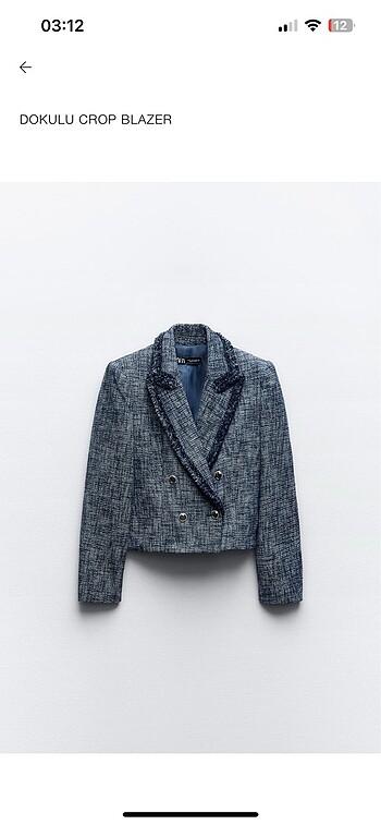 Zara kısa blazer ceket