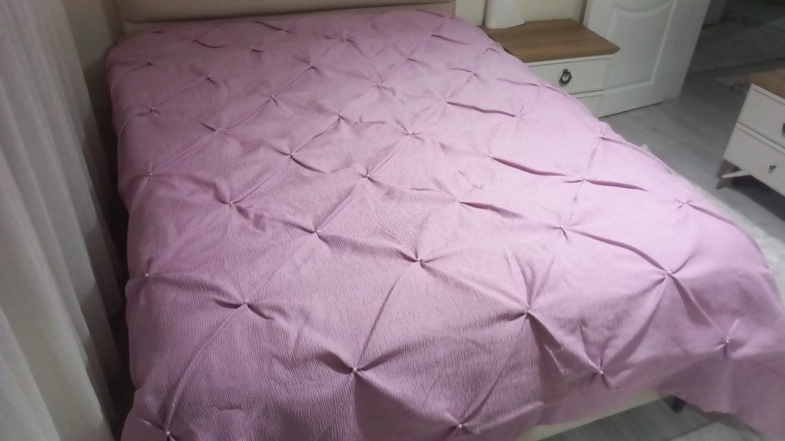 Pastel Mor Düz Yatak Örtüsü - Görsel 3