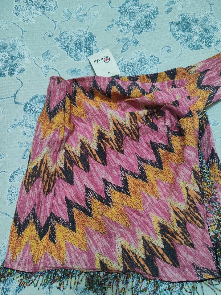 Renkli Kadın Bohem kumaş etek - Görsel 2