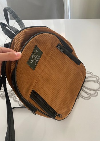 Taba rengi Kadın süet Sırt Çantası - Görsel 2