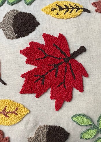 Punch İşlemeli Sonbahar Dekoratif kırlent - Görsel 4