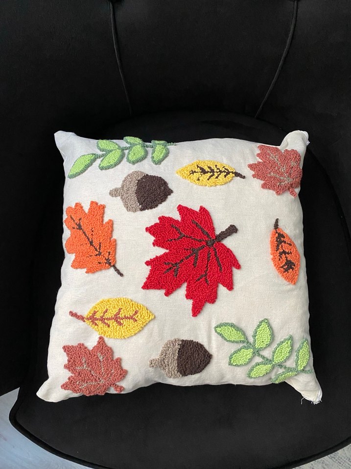 Punch İşlemeli Sonbahar Dekoratif kırlent - Görsel 2