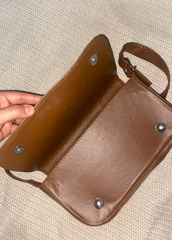 Kahverengi deri Kadın Omuz Çantası - Görsel 4