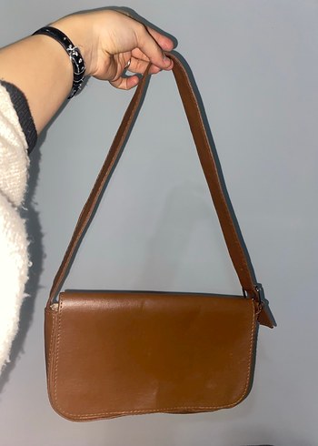 Kahverengi deri Kadın Omuz Çantası - Görsel 2