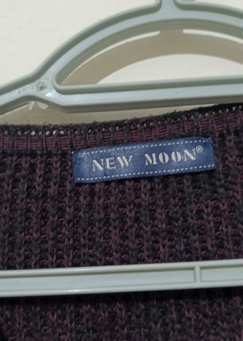 Koyu Kahverengi V Yaka Örgü Kadın Kazak - Görsel 2