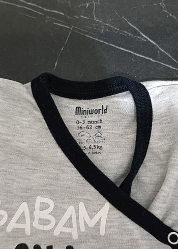 Gri Pamuklu Erkek Bebek 3'lü Kıyafet Seti - Görsel 2