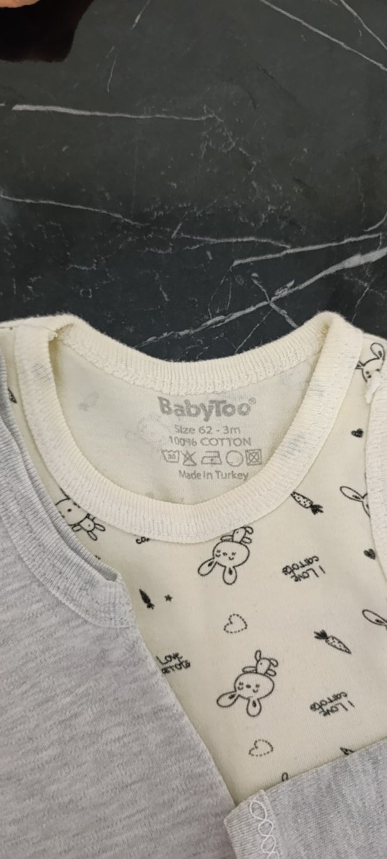 Gri Uzun Kollu Erkek Bebek Body - Görsel 2